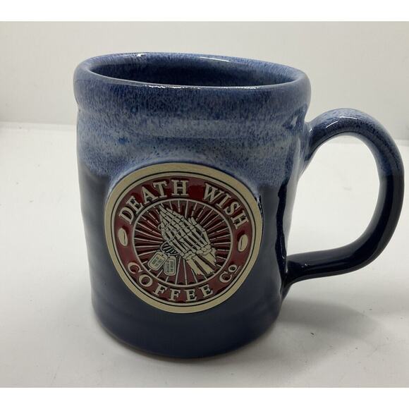 Death Wish Coffee Blue Mug Cup 2019 The Memorial DENEEN USA 2009/3500 W/ BOX - Picture 3 of 7